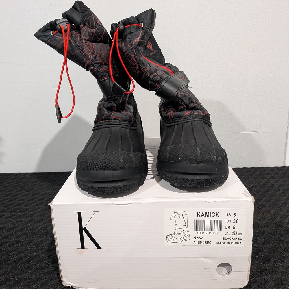 Kamik Kids Black and Red Snow Boots